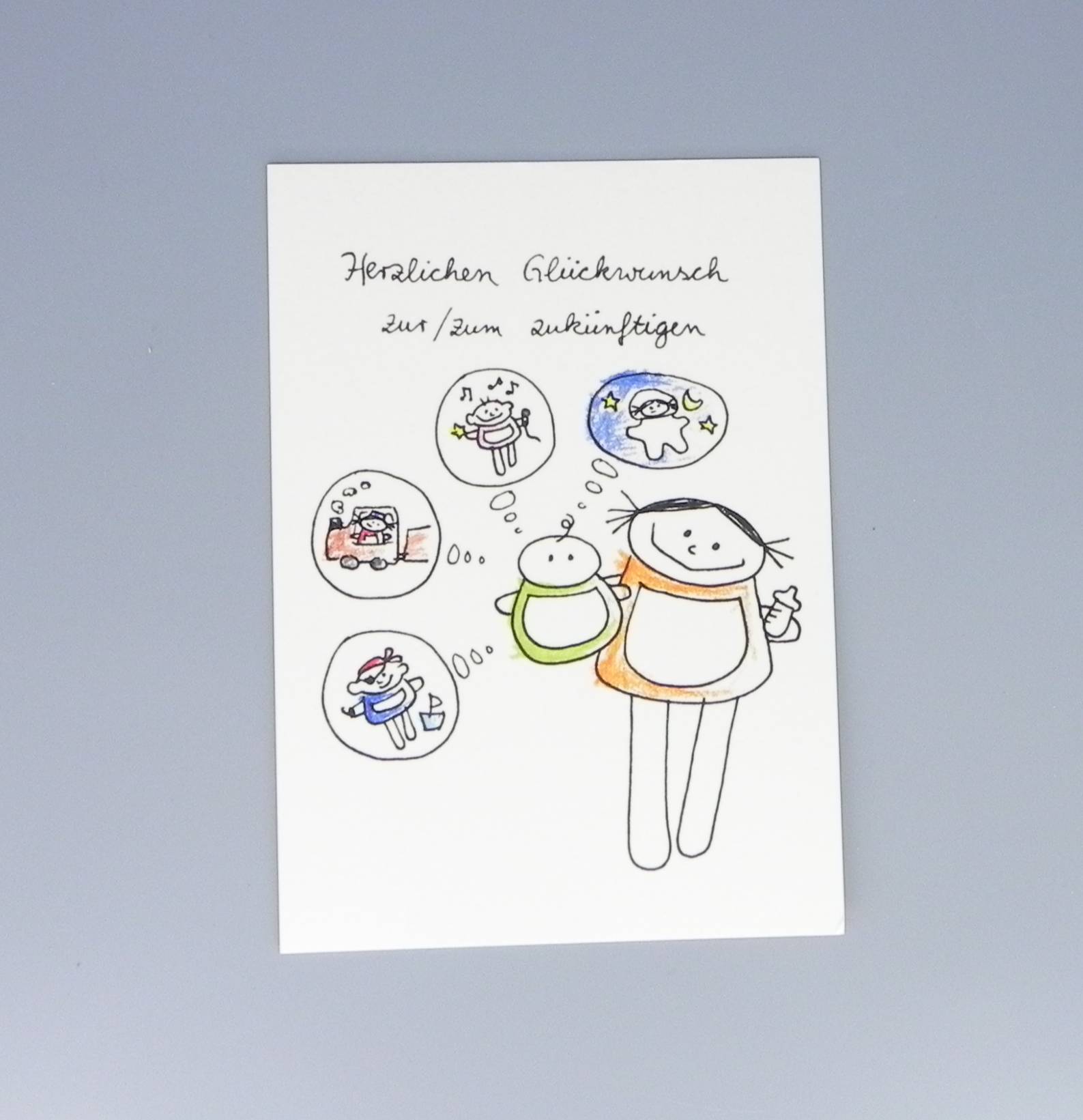 Eine Portion Glück Postkarte von nini san mit Mädchen 