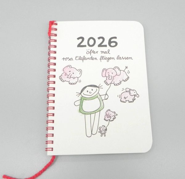 rosa Elefanten Kalender 2026