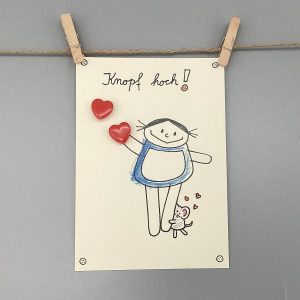 Mutmacher Karte Knopf hoch