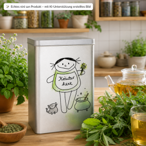 Teedose Kräuterhexe Dose im KI Ambiente