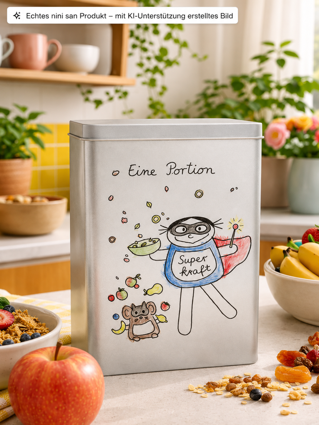 Eine Portion Superkraft Dose im KI Ambiente